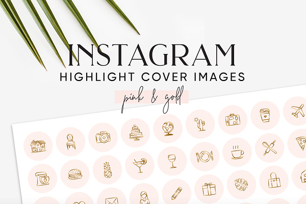 Pink Gold Instagram Highlight Covers