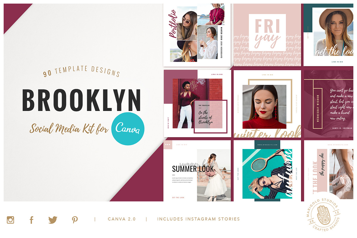 CANVA & PPT | Brooklyn Social Media in Social Media Templates - product preview 8