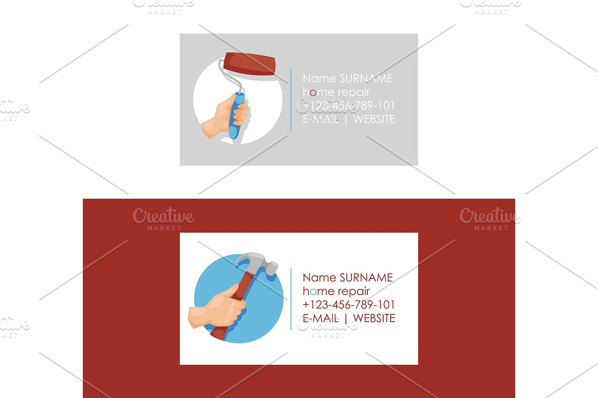Hand tool vector business card in Illustrations - product preview 8