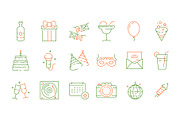 Party celebration icons. Fun events