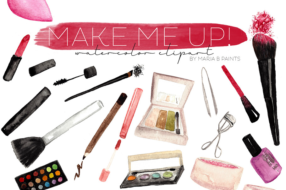 Makeup Clipart - Watercolor Make up