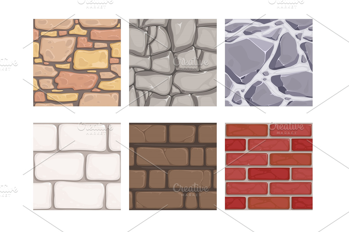 Wall game textures. Seamless rock in Graphics - product preview 8
