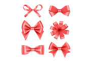 Bow with ribbons. Satin silk