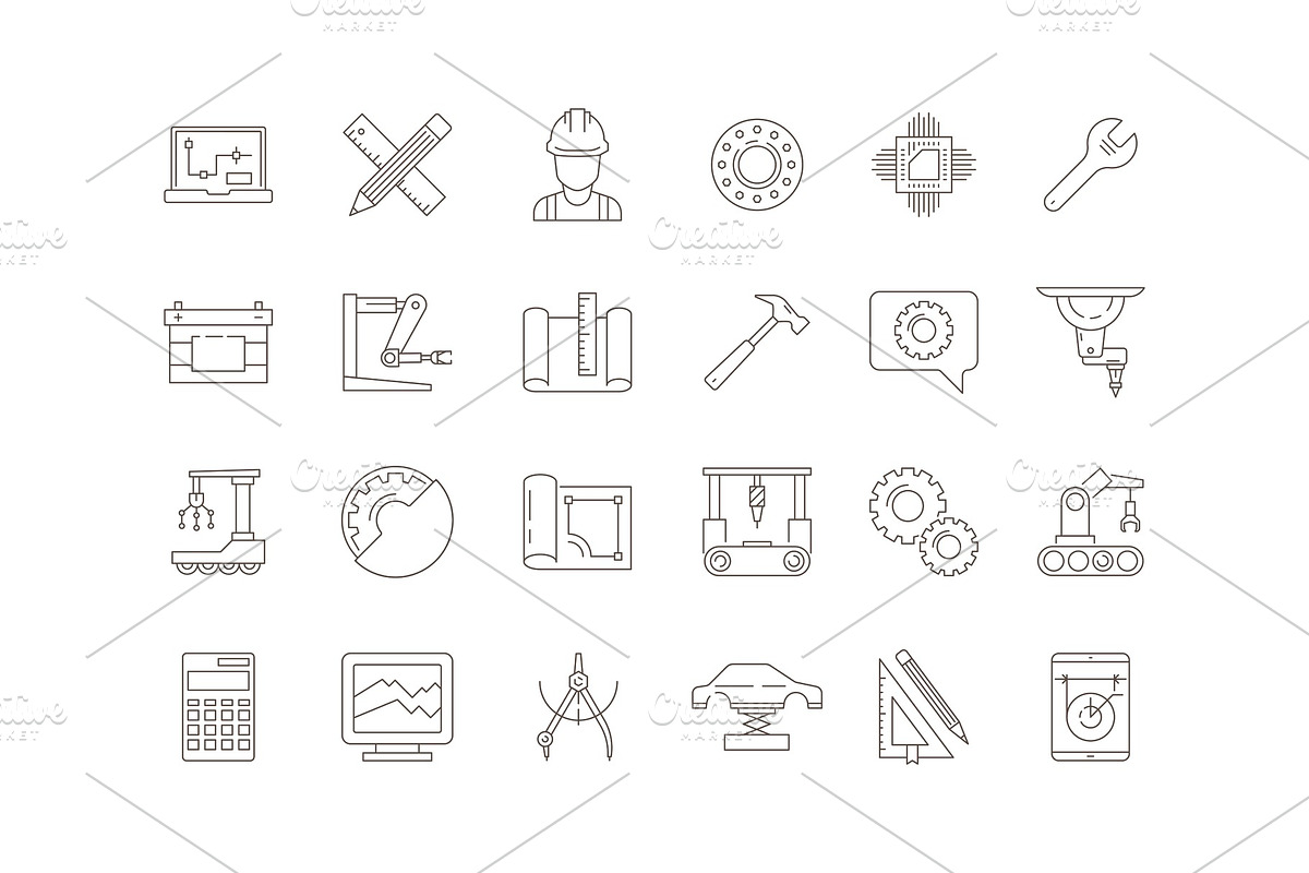 Engineering symbols. Manufacturing in Graphics - product preview 8