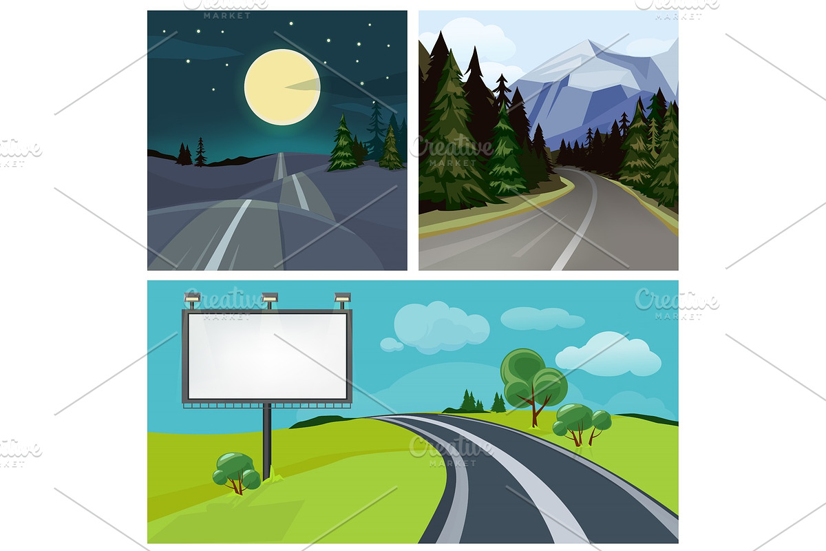 Road to city. Highway and different in Graphics - product preview 8