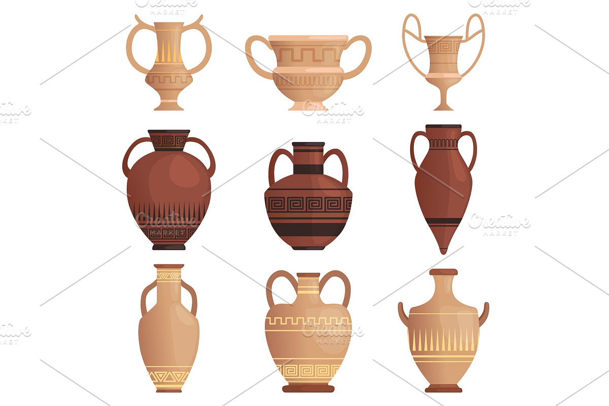 Clay jug. Ancient amphora with in Graphics - product preview 8