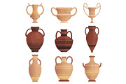 Clay jug. Ancient amphora with