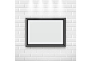 Frame on wall. Modern picture frame