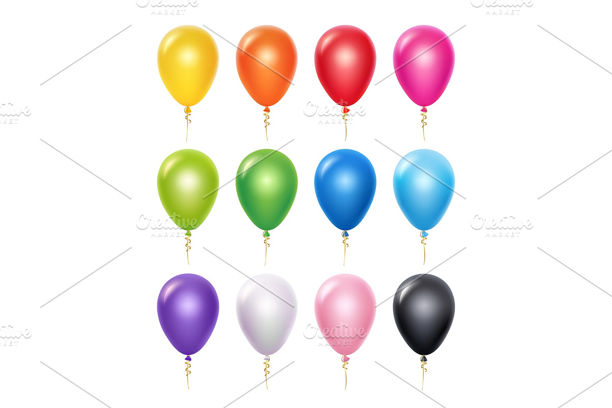 Colored balloon. Birthday party in Graphics - product preview 8