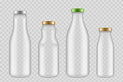 Jar glass bottles. Transparent