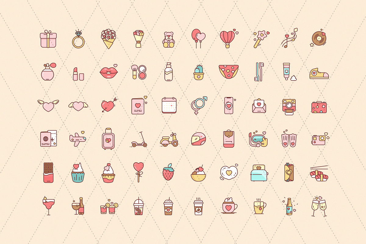 Lovely Cuties 120 Illustrated Icons in Love Icons - product preview 8