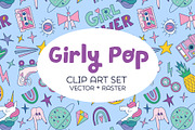 Girly Pop Clip Art Set (vector)