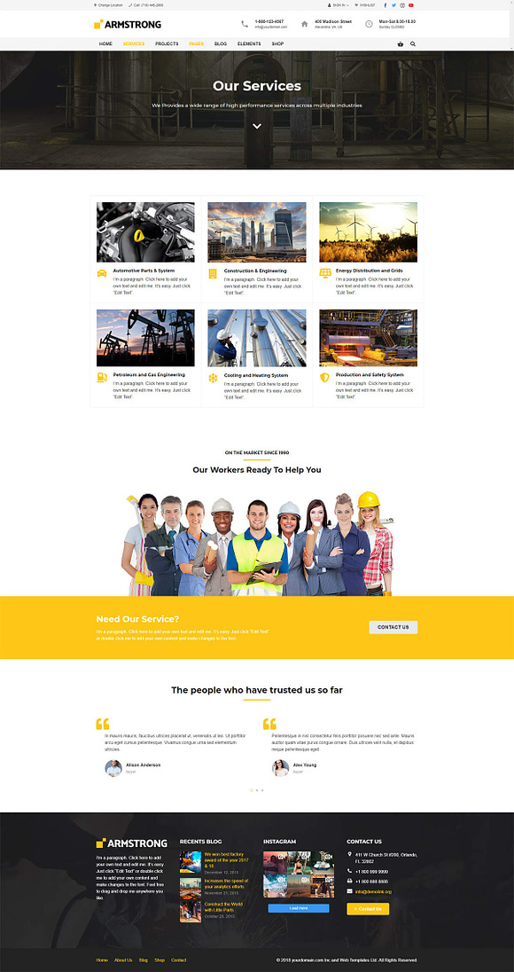 ArmStrong- Factory, Industrial Theme in WordPress Business Themes - product preview 2