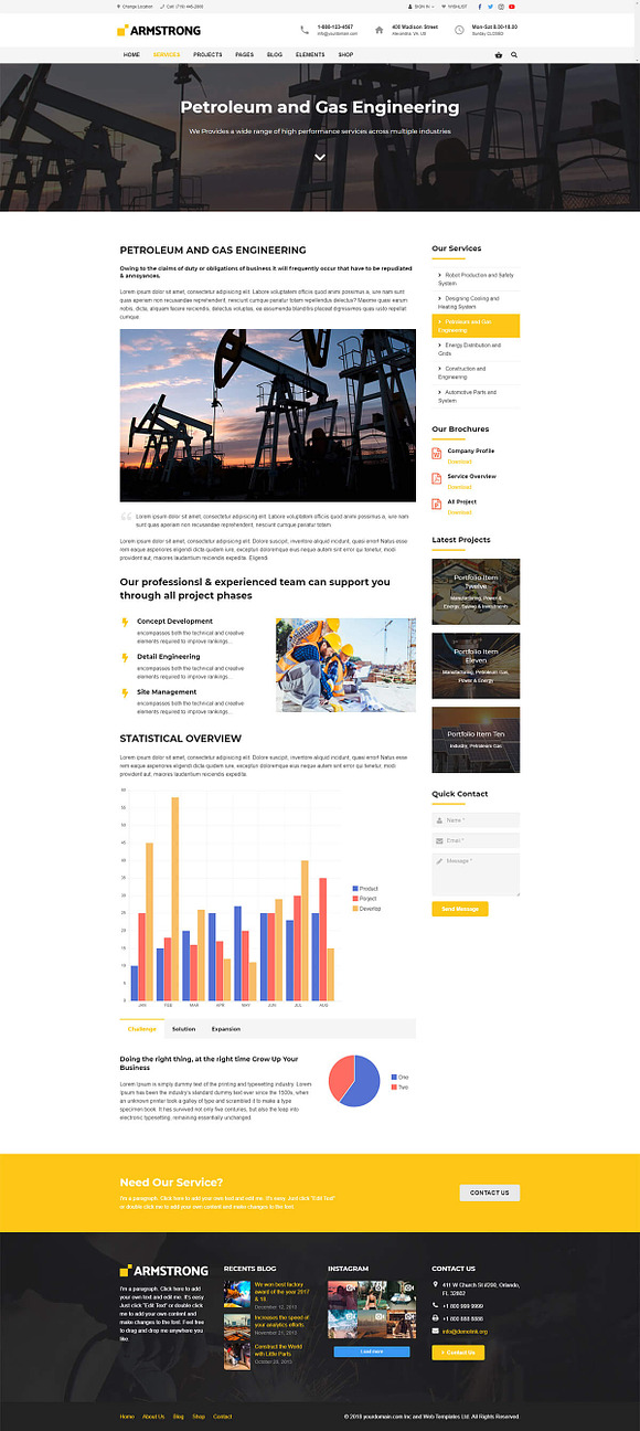 ArmStrong- Factory, Industrial Theme in WordPress Business Themes - product preview 3