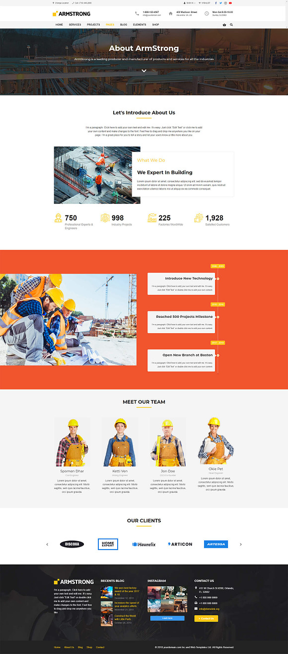 ArmStrong- Factory, Industrial Theme in WordPress Business Themes - product preview 5