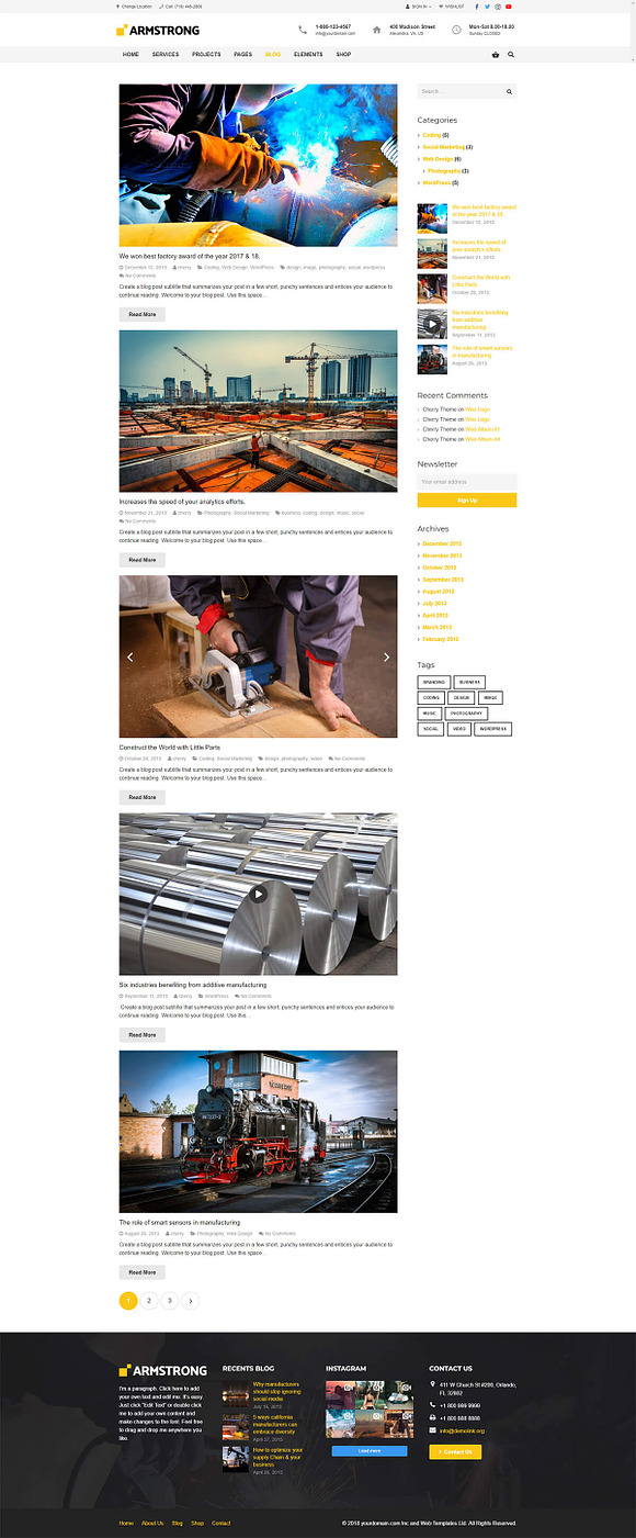 ArmStrong- Factory, Industrial Theme in WordPress Business Themes - product preview 8