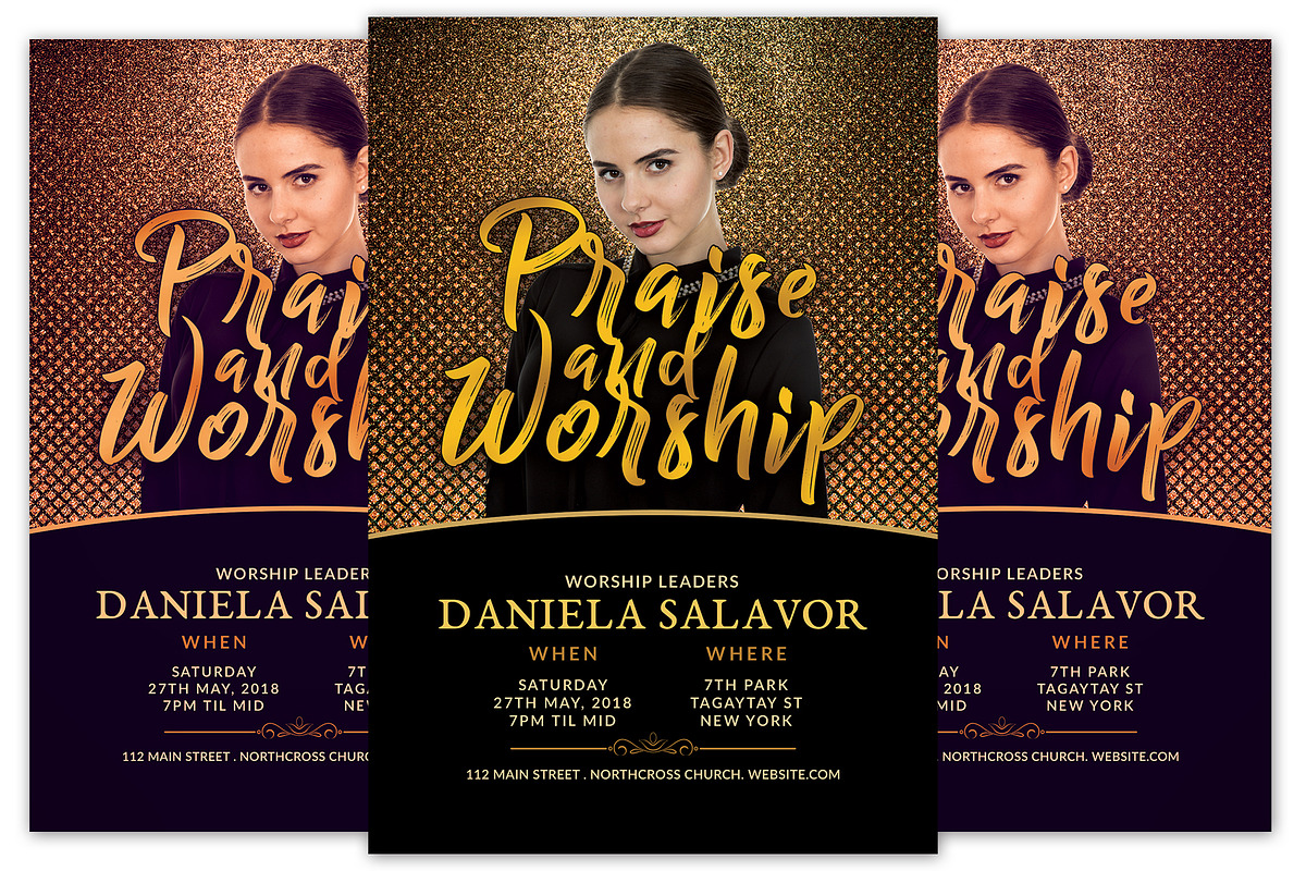 Praise and Worship Church Flyer in Flyer Templates - product preview 8