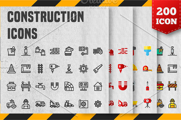 200 Construction Icon Pack