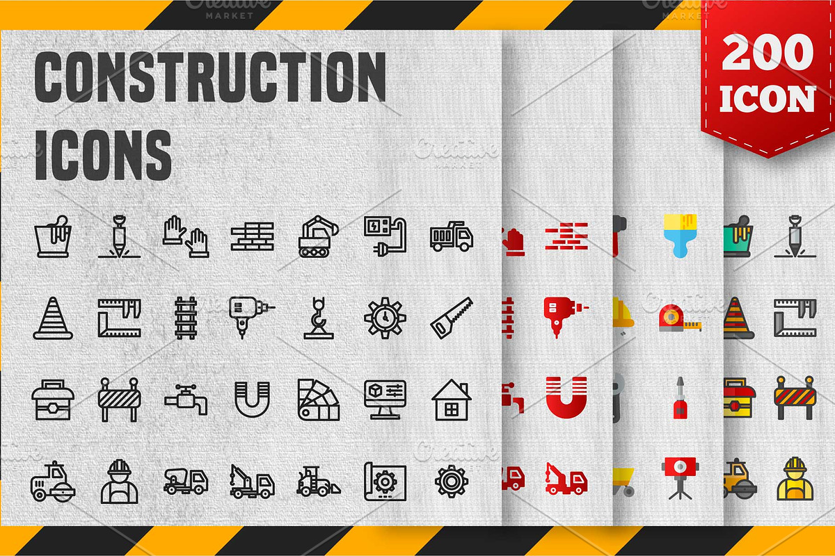 200 Construction Icon Pack in House Icons - product preview 8