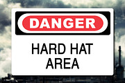 Danger Hard Hat Area Sign Decal