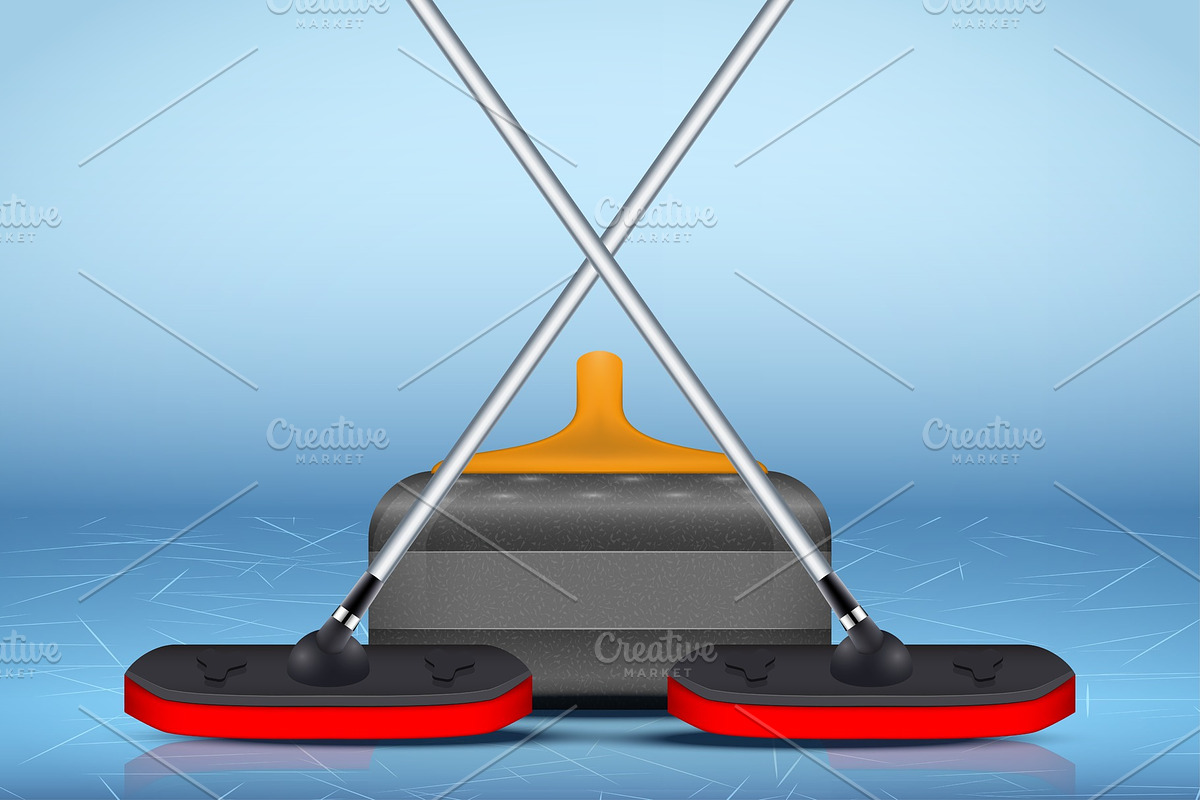 Curling sport equipment in Illustrations - product preview 8