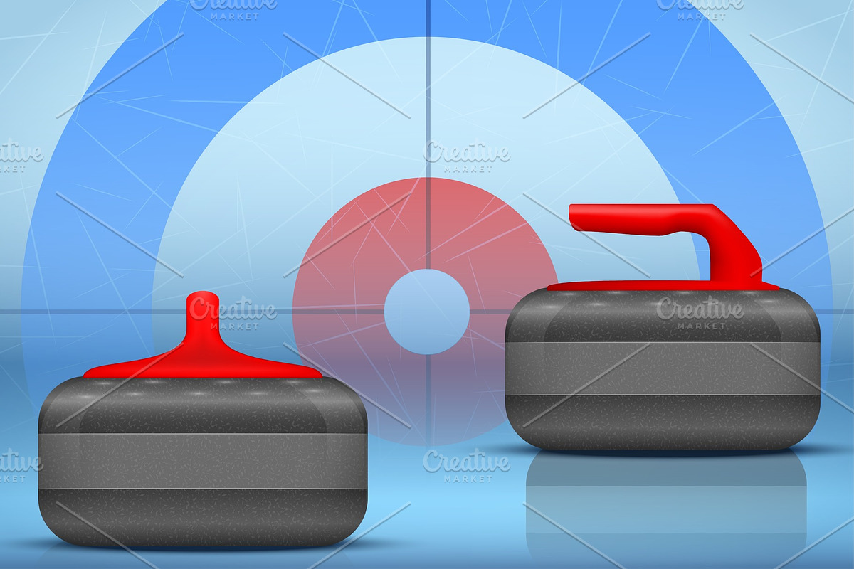 Curling stones equipment background in Illustrations - product preview 8