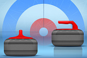 Curling stones equipment background