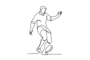 Rugby Player Kicking Ball Continuous