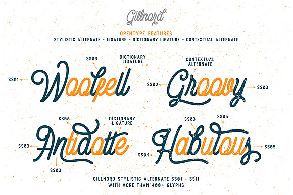 Gillnord Script (4 fonts & extras) in Display Fonts - product preview 5