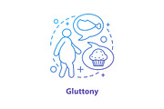 Gluttony concept icon