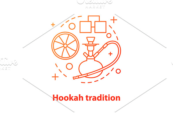 Hookah tradition concept icon