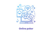 Online poker concept icon