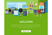 Welcome in Office Concept. Website