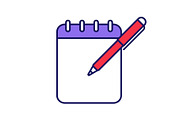 Notepad with pen color icon