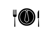 Business lunch, dinner glyph icon
