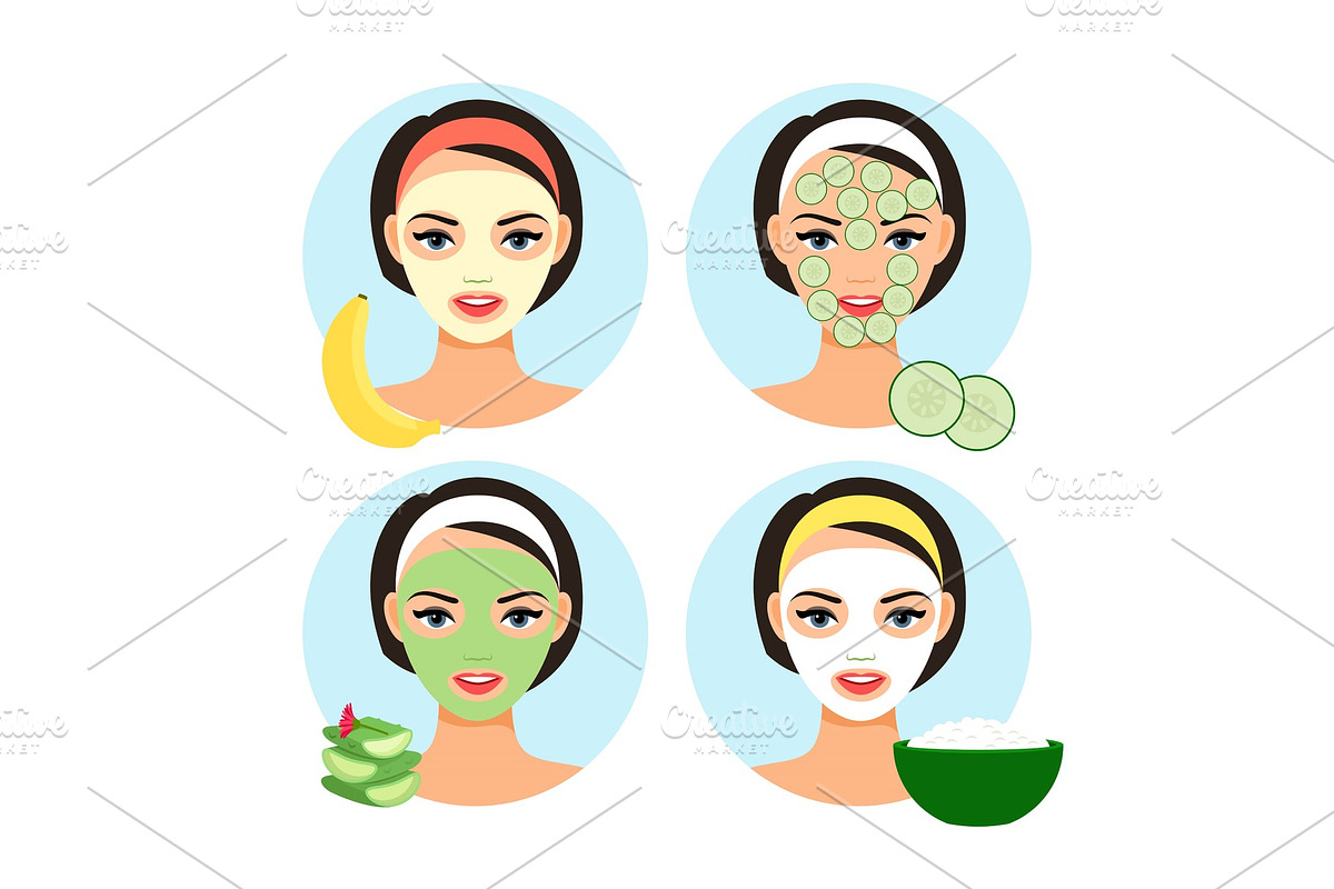 Natural facial masks in Illustrations - product preview 8