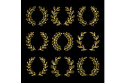 Gold linear wreath set