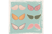 Vintage style angels wings set