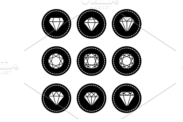 White diamonds icons set
