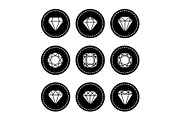 White diamonds icons set