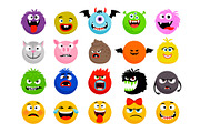 Monster and animal emoticons