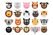 Animal emoticons set