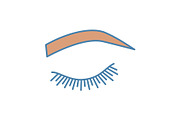 Soft arched eyebrow shape color icon