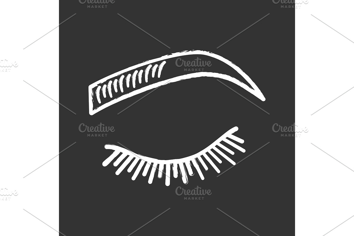Microblading eyebrows chalk icon in Icons - product preview 8