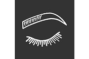 Microblading eyebrows chalk icon