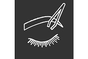 Eyebrows shaping chalk icon