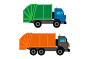 Cartoon garbage trucks