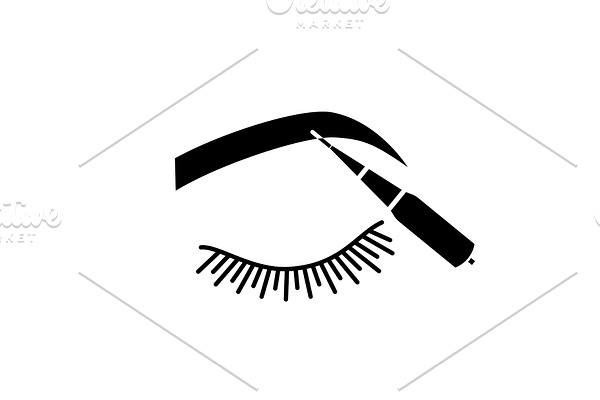 Microblading eyebrows glyph icon