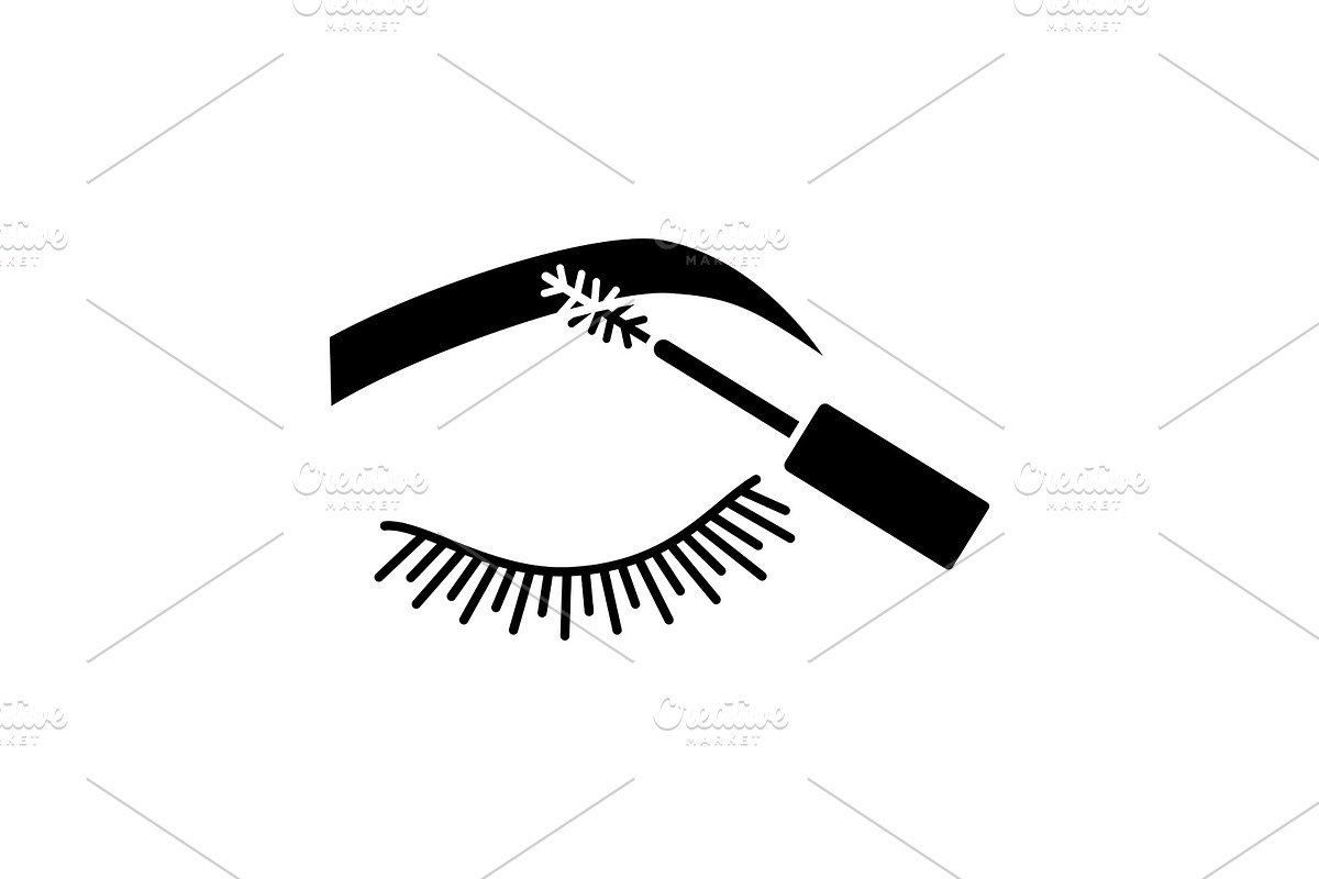 Eyebrows mascara glyph icon in Icons - product preview 8