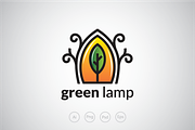 Green Lamp Logo Template